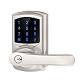 HIDALIFE Keyless Entry Door Lock, Electronic Keypad Door-Lock with Handle, Touchscreen, Auto-Locking, Anti-peep Password, Easy to Install for Front Door, Home, Office, Satin Nickel