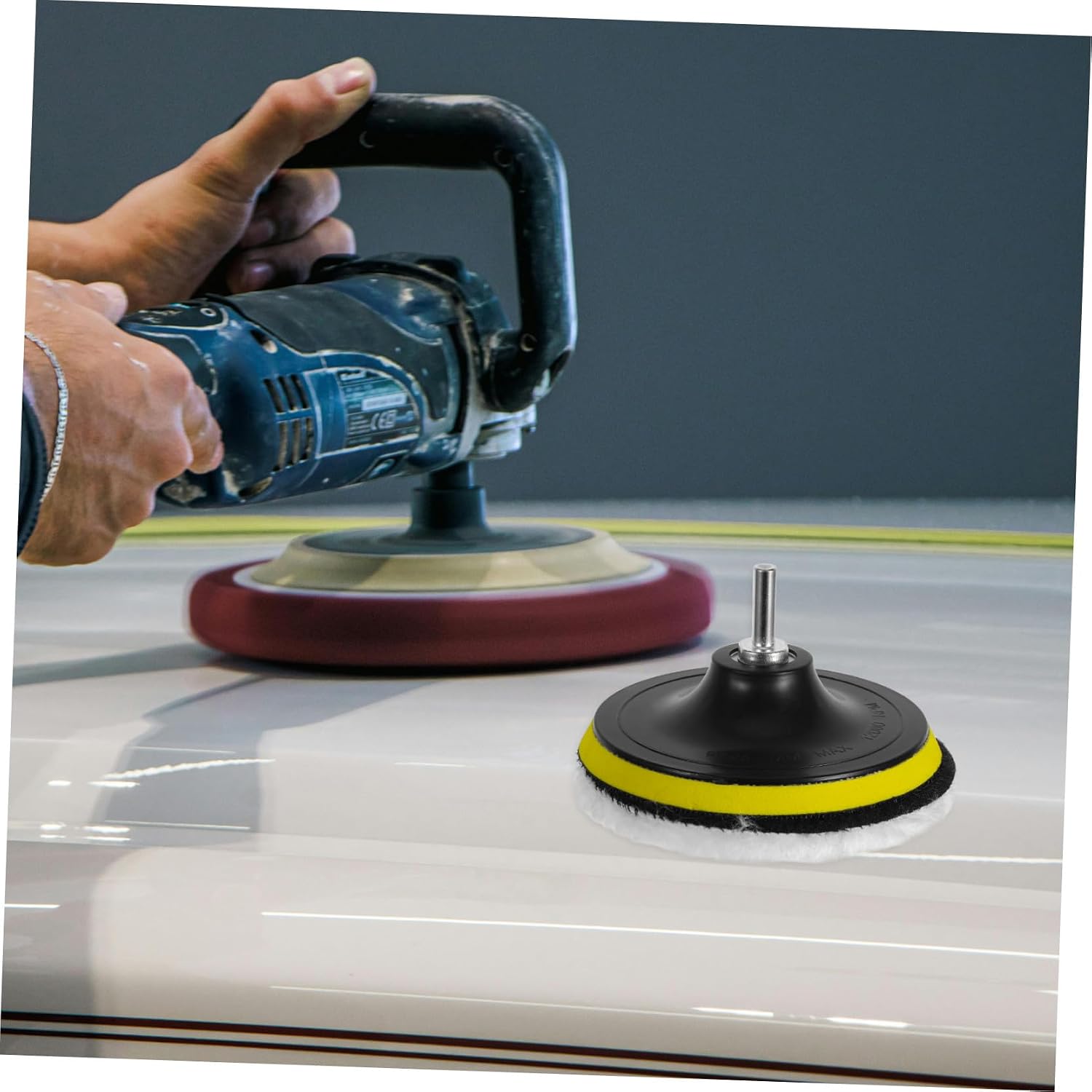 Cabilock 1set Wool Felt Polishing Wheel Disc Self-Adhesive Buffing Pads for Car Detailing Polishing Tool for Marble and Furniture Cleaning