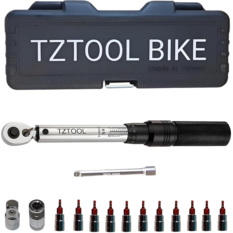 Kit de Chave de Torque para Bicicleta TZTOOL 2–20 N·m TW220 com Bits e Adaptadores