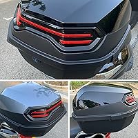 Vista 9 de 35L Motorcycle Top Case, Motorcycle Daily Tail Box Trunk Lockable Storage Carrier Plastic Case with Soft Backrest Universal Mounting for Helmet