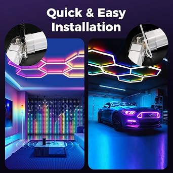 RGB Hexagon LED Light 5 Hex Honeycomb Lights for Gaming Room [Energy Class E]
