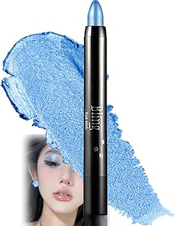 Waterproof Cream Eyeshadow Stick - Blendable Shimmer Crayon for Gradient Eye Makeup and Smoky Looks, Smooth Colour Application, Sweat Resistant Smudge Proof Formula, Long Wear Finish (Deep Blue)