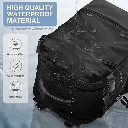 Miniatura 8 de Mochila de viaje simple y duradera con compartimento para zapatos, bolsa de viaje para artículos personales, aprobada para vuelo, resistente al