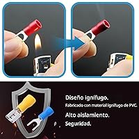 Vista 7 de 280 piezas de conectores de crimpado, kit de conectores macho y hembra de pala de 2.8 mm, 4.8 mm, 6.3 mm, 15 tipos de terminales de crimpado