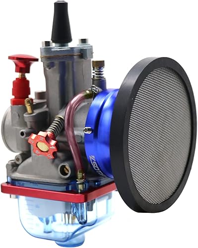 Carburador mejorado con cámara de flotador transparente con kit de filtro de aire de admisión, aguja de inyector ajustable para scooter,