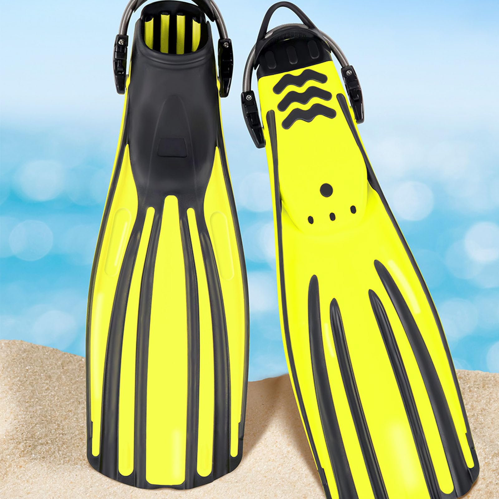 XUMIUZIY Aletas de Buceo Largas Profesionales para un Mejor Rendimiento bajo el Agua, Versátiles para Snorkel y Deportes Acuáticos, 2 Aletas, 2 Correas para , 1 Bolsa de Almacenamiento