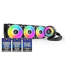 ARCTIC Liquid Freezer III 360 A-RGB - Enfriador de agua AIO para CPU, Enfriamiento por agua para PC, Intel y AMD, Bomba controlada por PWM eficiente, Ventilador: 200–2000 RPM, Marco de contacto LGA1851 y LGA1700 - Blanco