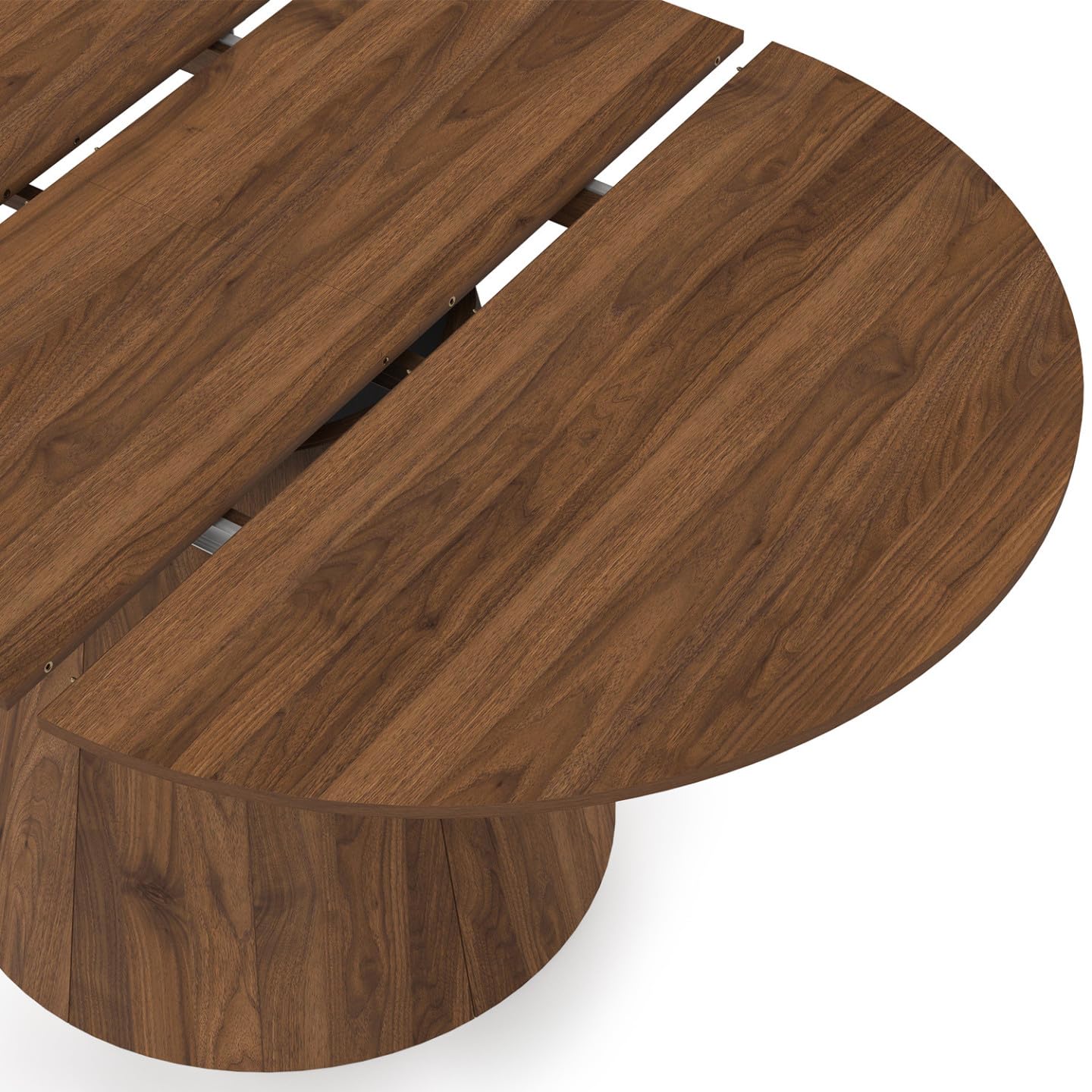 IDMarket - Table à Manger Ronde Extensible Angele 4-8 Personnes Noyer 110-150 cm