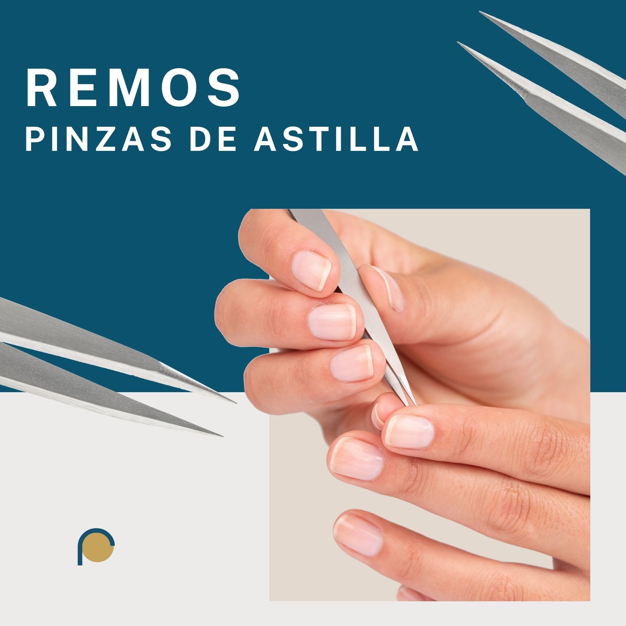 REMOS Pinzas juego de 3 piezas con pinzas para cejas, astillas & pinzas combinadas en satén
