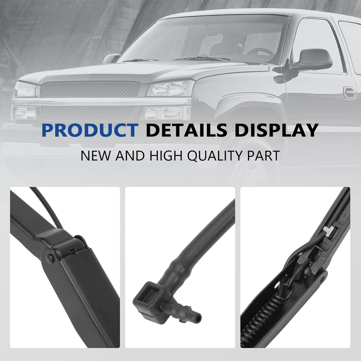 1 Pair Front Windshield Wiper Arm Kit Compatible with 2002-2007 Silverado Avalanche Suburban Tahoe Sierra Yukon Escalade Replaces OE 42694 42547 15829647 15829648