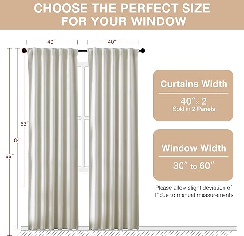 Miniatura 7 de Treatmentex Cortinas opacas naturales con pestaña trasera y bolsillo para cortinero