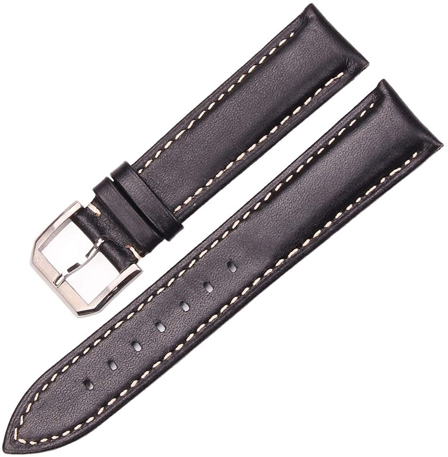 Leder Uhrenarmband Vintage Uhrenarmband Armband Schwarz Braun Handgefertigtes glattes Echtleder Uhrenarmband Uhrenzubehör Metallschnalle