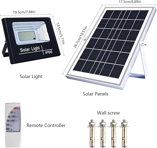 Miniatura 6 de UT - Luces solares para exteriores, 56 luces LED de seguridad solar con control remoto, sensor automático del atardecer al amanecer IP66