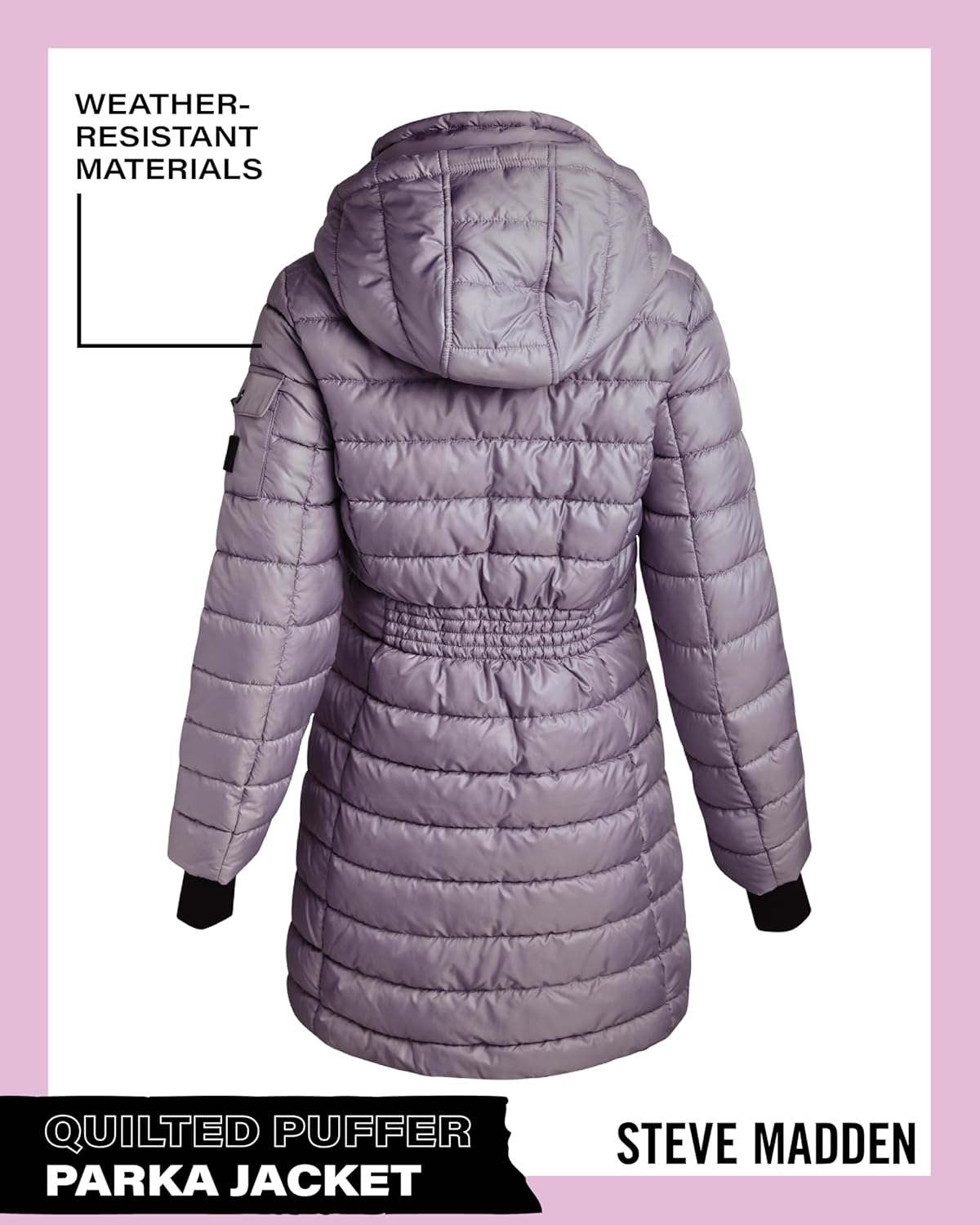 Steve Madden Womens Packable Puffer Jacket - Insulated Puffer Hooded Long Parka Coat - Quilted Warm Winter Jackets for Women - Image 6