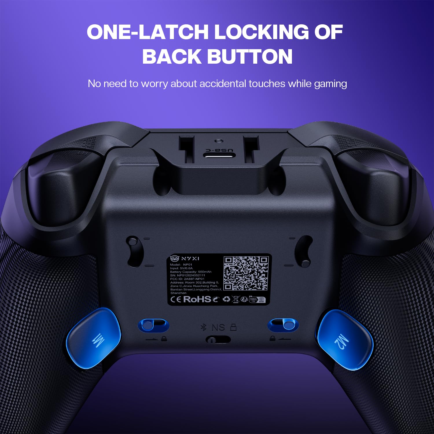 NYXI Master P1 2.4G Manettes PC Switch - Joystick à effet Hall, déclencheur à effet Hall et micro variable, contrôle audio, turbo/vibration ajustable, Quick Lock programmable - pour PC/Switch/iOS