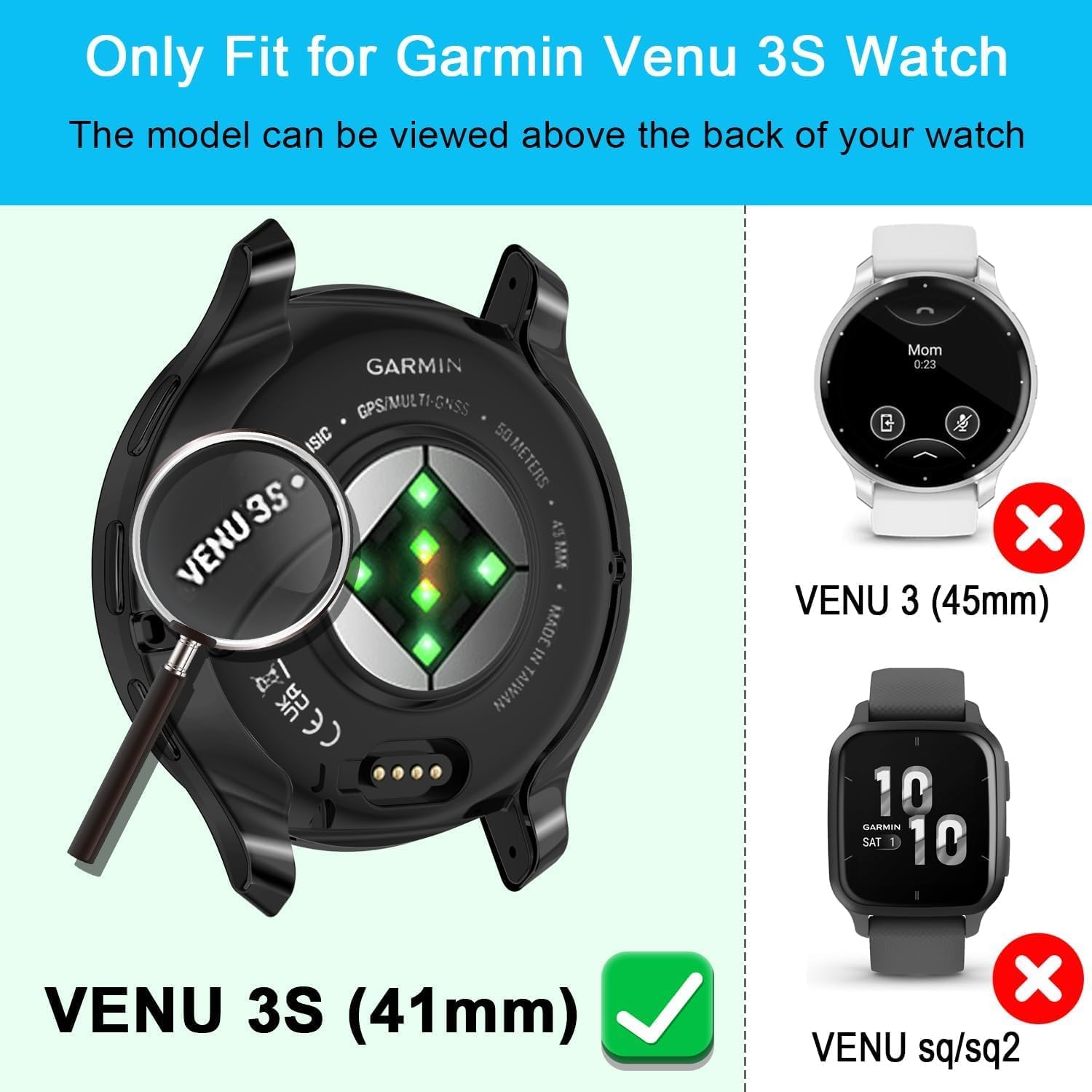 [7 Pack] RICHONE Bling Cases Compatible with Garmin Venu 3S Watch, Soft TPU Diamonds Glitter Screen Protector for Venu 3s 41mm, Smartwatch Face Covers Frame Bezel Bumper Accessories for Women Men