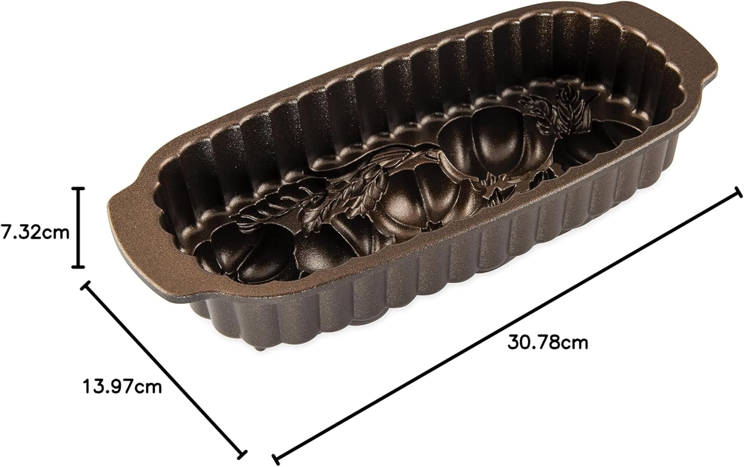 Nordic Ware 93448 Wheat & Pumpkin Cast Loaf Pan, 6 Cup Capacity, Bronze - Image 3