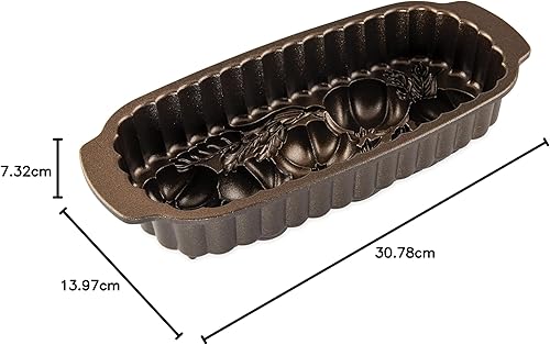Miniatura 7 de Nordic Ware 93448 - Molde para pan de trigo y calabaza, capacidad de 6 tazas, color bronce