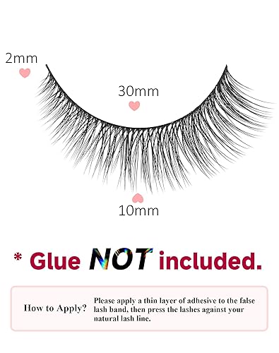 Miniatura 6 de Pestañas cortas de aspecto natural, pestañas pequeñas, pestañas postizas cortas para principiantes, pestañas postizas de 0.433 in, 10 pares de