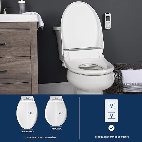 Miniatura 9 de Bio Bidet Bliss BB2000 - Asiento de inodoro inteligente, color blanco, alargado, de primera clase, agua caliente ilimitada, lavado en remolino