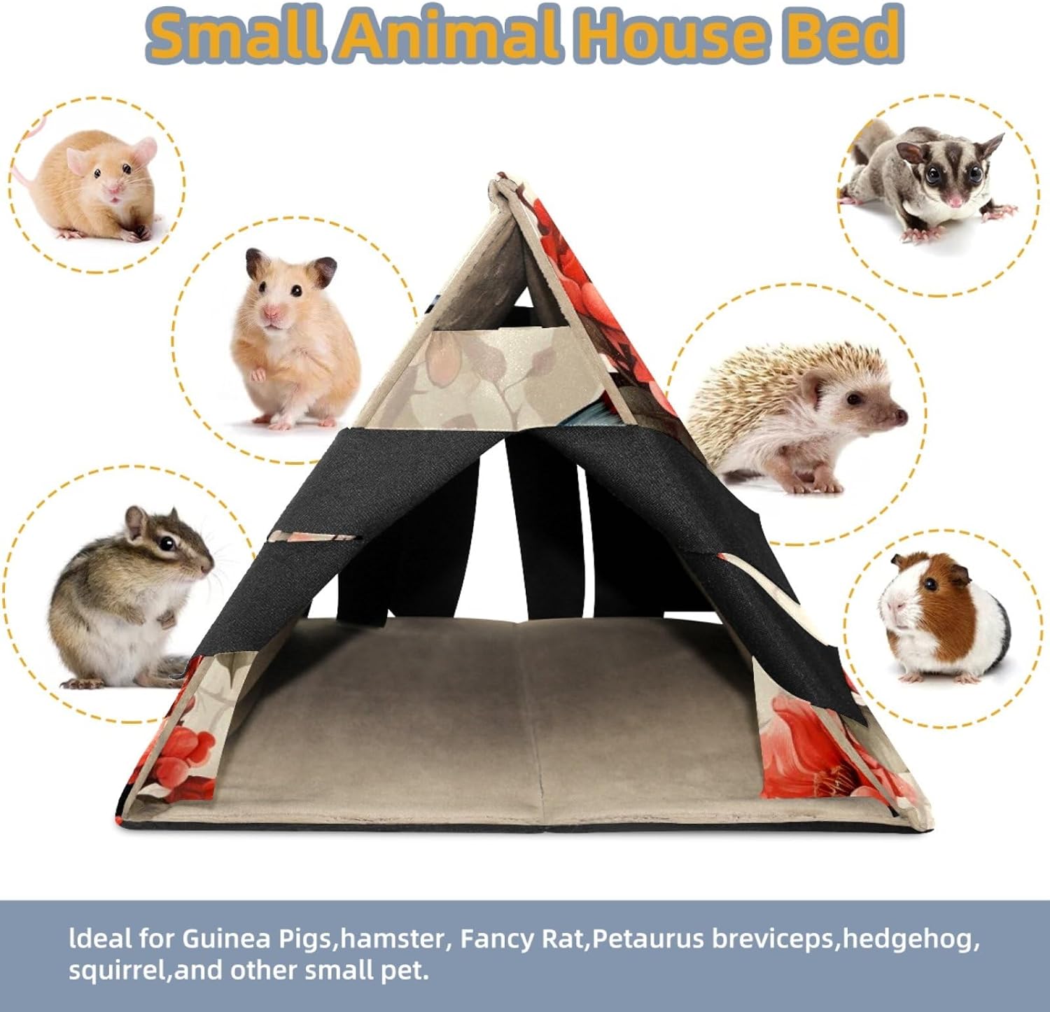MAgiLL Guinea Pig Bed, Comfortable Hamster House, Hiding Place for Small Pets, Foldable Bed nest, Suitable for Short Rabbits, Rabbits, Ferrets, mice, Hedgehogs, and Creative Chinchilla Mouse nest