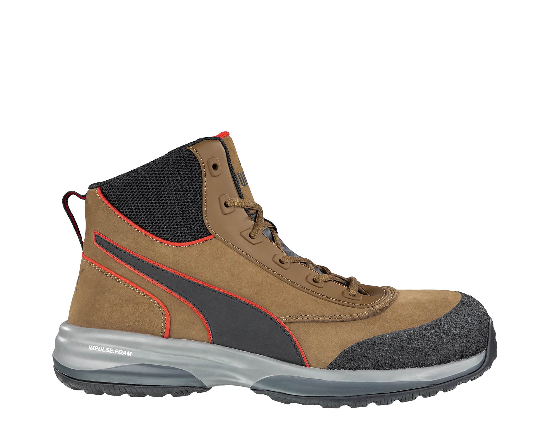 PUMA Safety Rapid Brown MID ASTM EH Safety Shoes Safety Toe Metal Free Fiberglass Toe Cap Slip Resistant Men