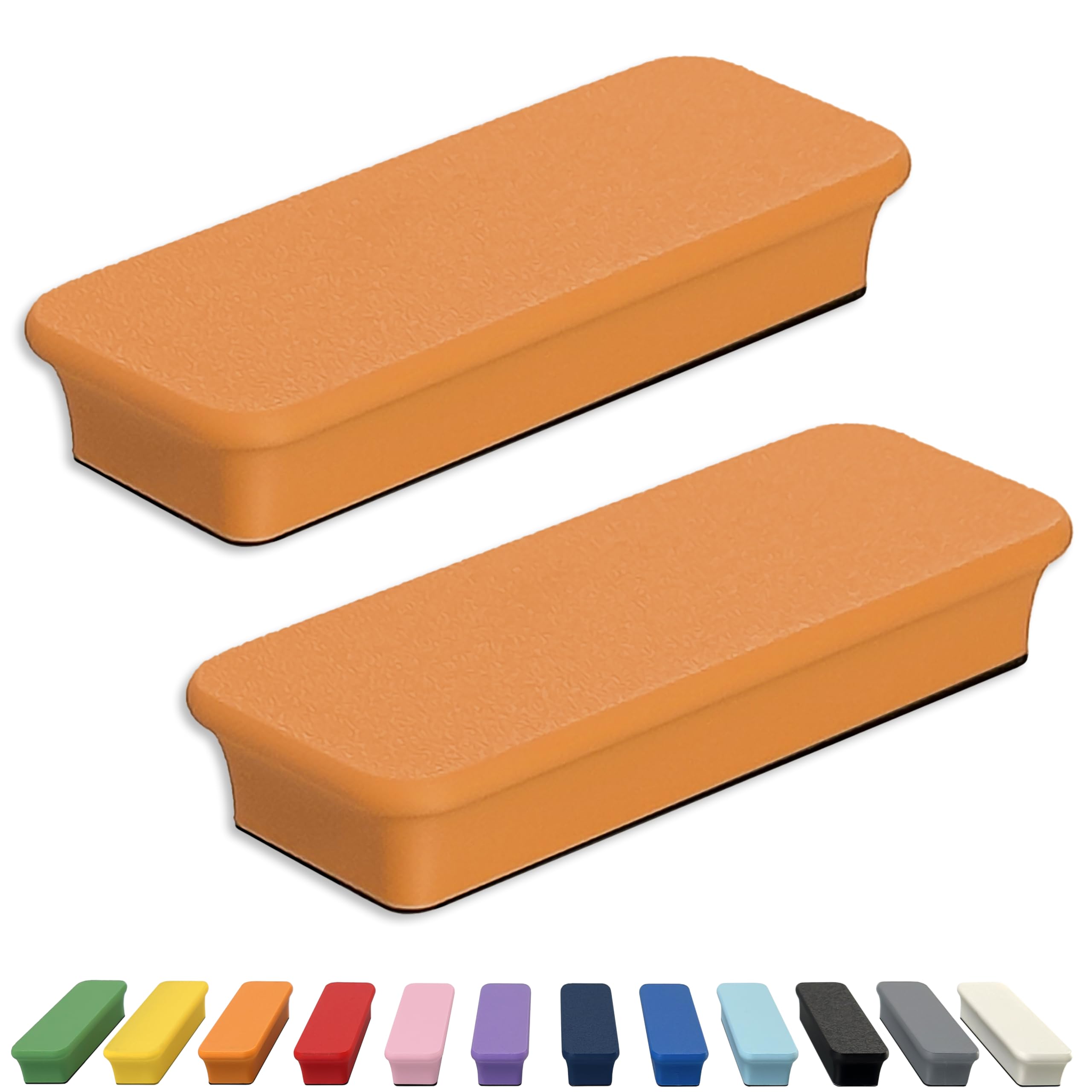 Glassboard Studio Mega magneti al neodimio, resistenti, colorati, ergonomici, ideali per artigianato, trapuntatura e come porta coltelli magnetici (2, barra arancione mandarino)