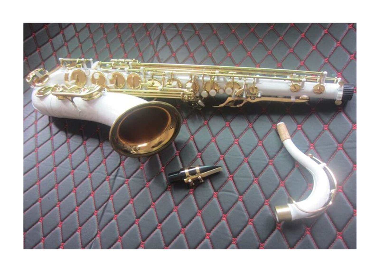 Sassofono Tenor White Gold Key BB Strumento Musicale Professionale Playing Tenor Sax con Caso Bocchino Sassofono Studenti
