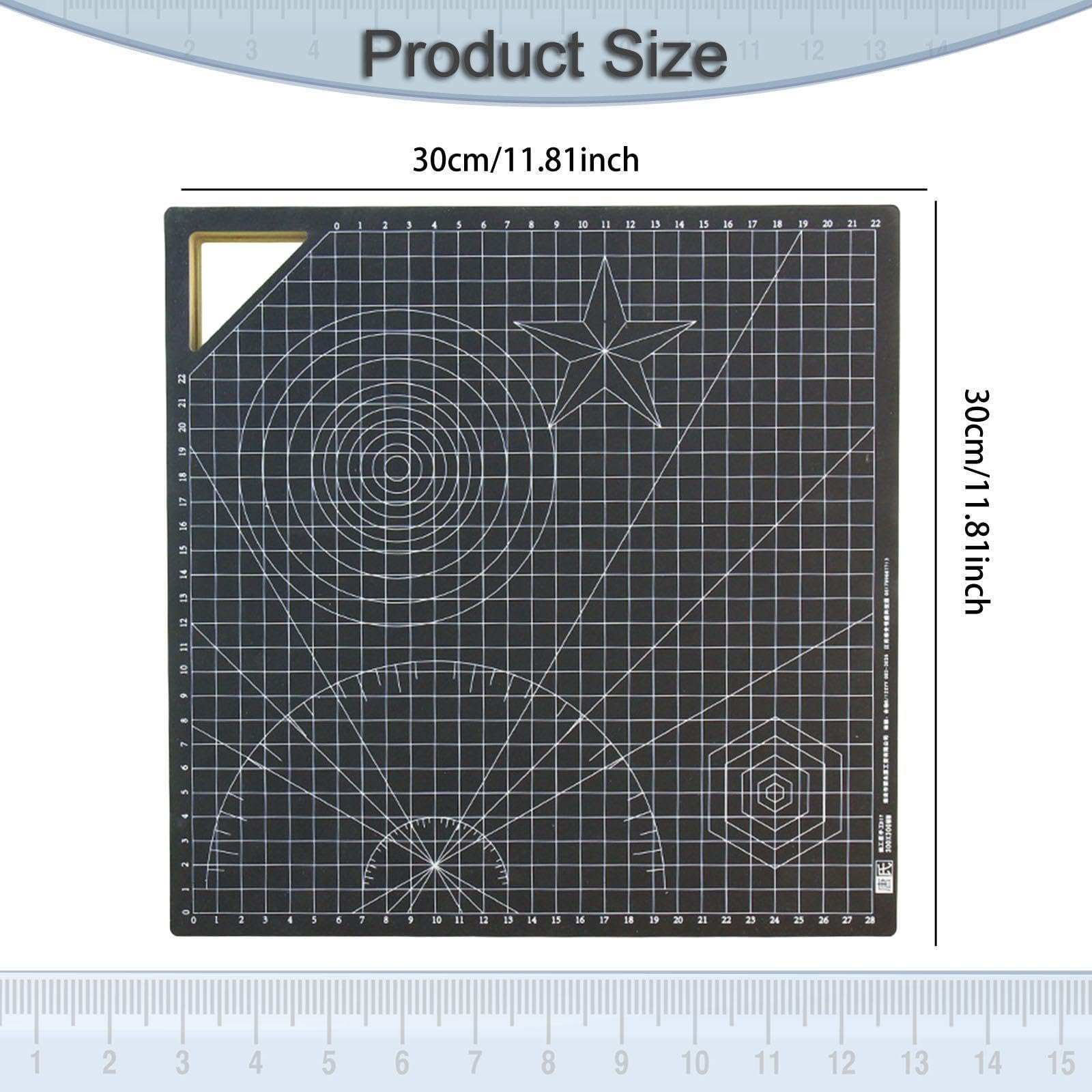 Harilla Tapete de corte cuadrado antideslizante, resistente, de doble cara, ideal para manualidades y costura, 30 Centimetros