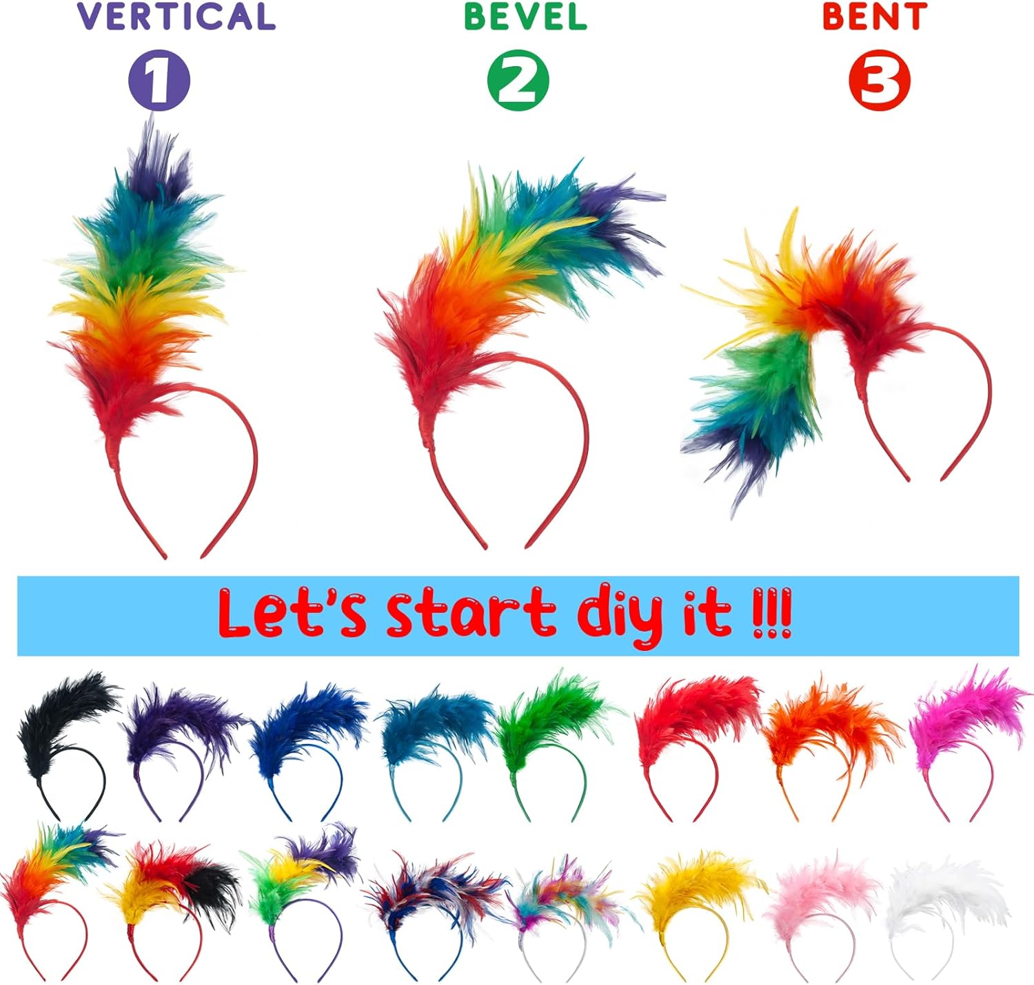 1920s Feather Fascinator Headband for Women Kentucky Derby Headpiece Fascinator Hats for Cocktail Wedding Tea Party - Image 7