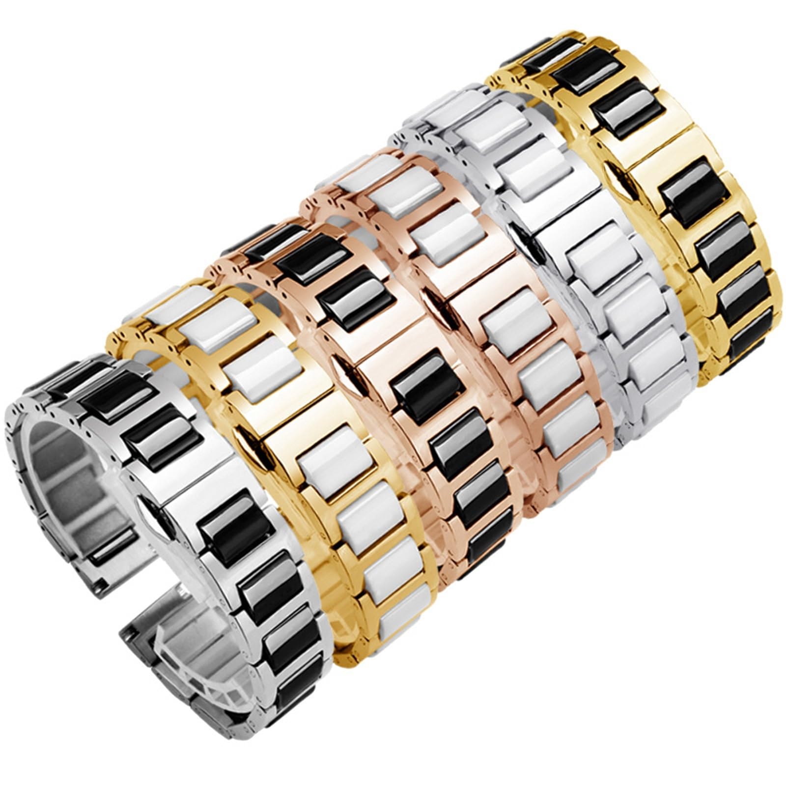 Cinturino for orologio in ceramica, cinturini universali di ricambio for orologi da 12, 14, 16, 18, 20, 22 mm, cinturino for orologio in acciaio inossidabile a sgancio rapido