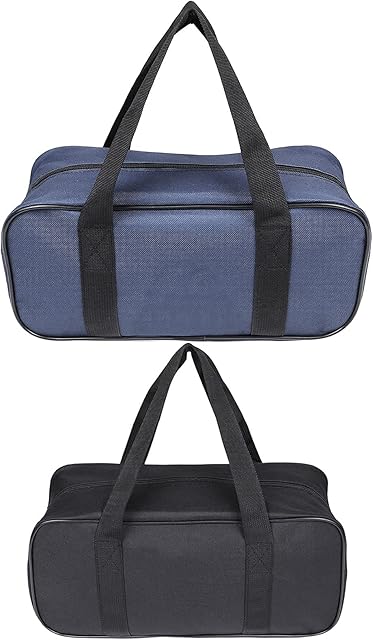 Small Tool Bag, 2 Pcs Tool Pouch Bag, Wide Open Mouth Small Tool Box Organisers, Water-resistant Muti-Purpose Tote Tool Bags, Heavy Duty Toolbag for Tools Storage, Tool Gifts for Men (Blue + Black)