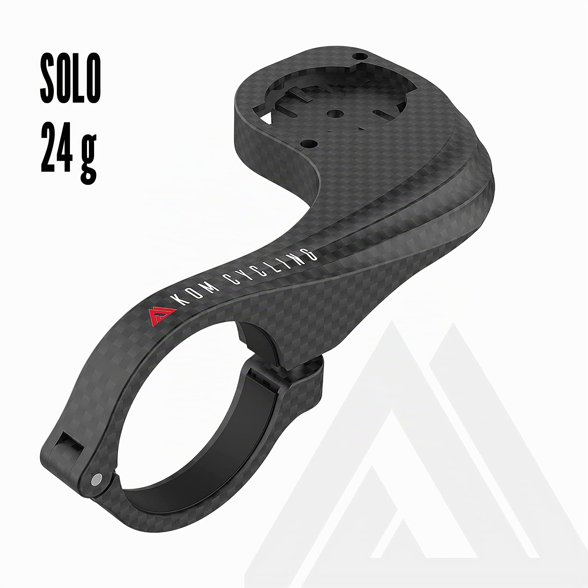 KOM Cycling Soporte para Ordenadores de Bicicletas Garmin Mount con Acabado en Carbono como el del Garmin Edge Mount Diseñado para Garmin Edge 530, Garmin 830 y Otros Modelos de Garmin | gps-vehículo-mounts