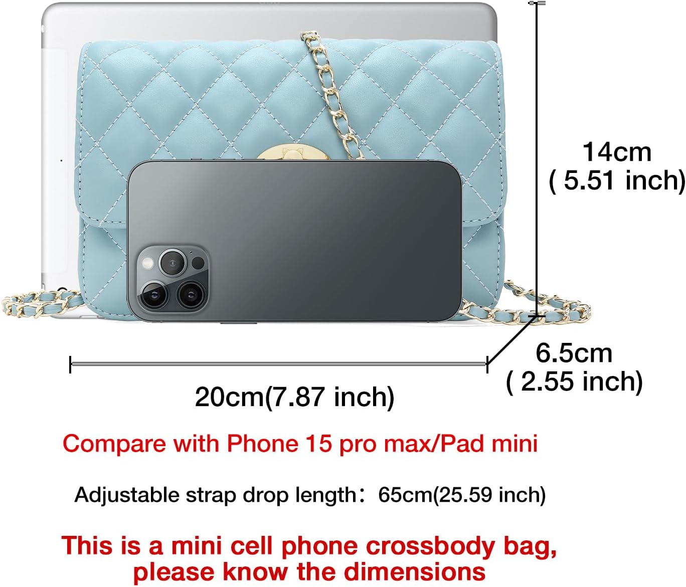 FOXLOVER Genuine Leather Quilted Crossbody Bags for Women Ladies Small Shoulder Flap Purse with Chain Strap