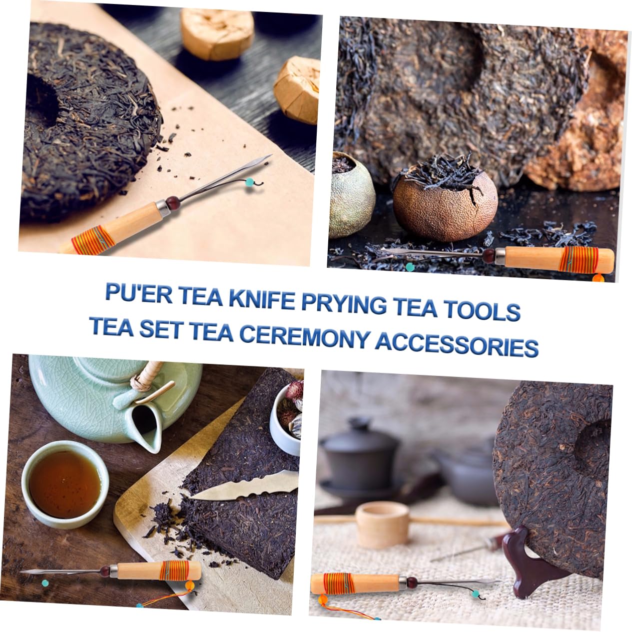 COLLBATH Set of 4 Tea Ceremony Tools Tea Cutters Tea Needle Tea Tool for Pu-erh Tea Professional Tea Needles