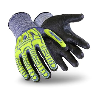 HexArmor Cut-Resistant Impact Protection PU Palm Work Gloves | Rig Lizard Series 2095 | Medium