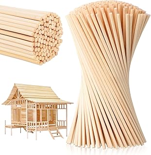 300 Pcs Wooden Dowel Rods, BetterJonny 3mm X 30m Round Unfinished Wood Sticks Natural Bamboo Sticks for DIY Arts, Craft, Decoration