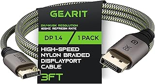 GearIT DisplayPort to DisplayPort Cable 1.4 (8K@60Hz, 4K@144Hz, 2K@165Hz), 3.3 Feet, 1 Pack