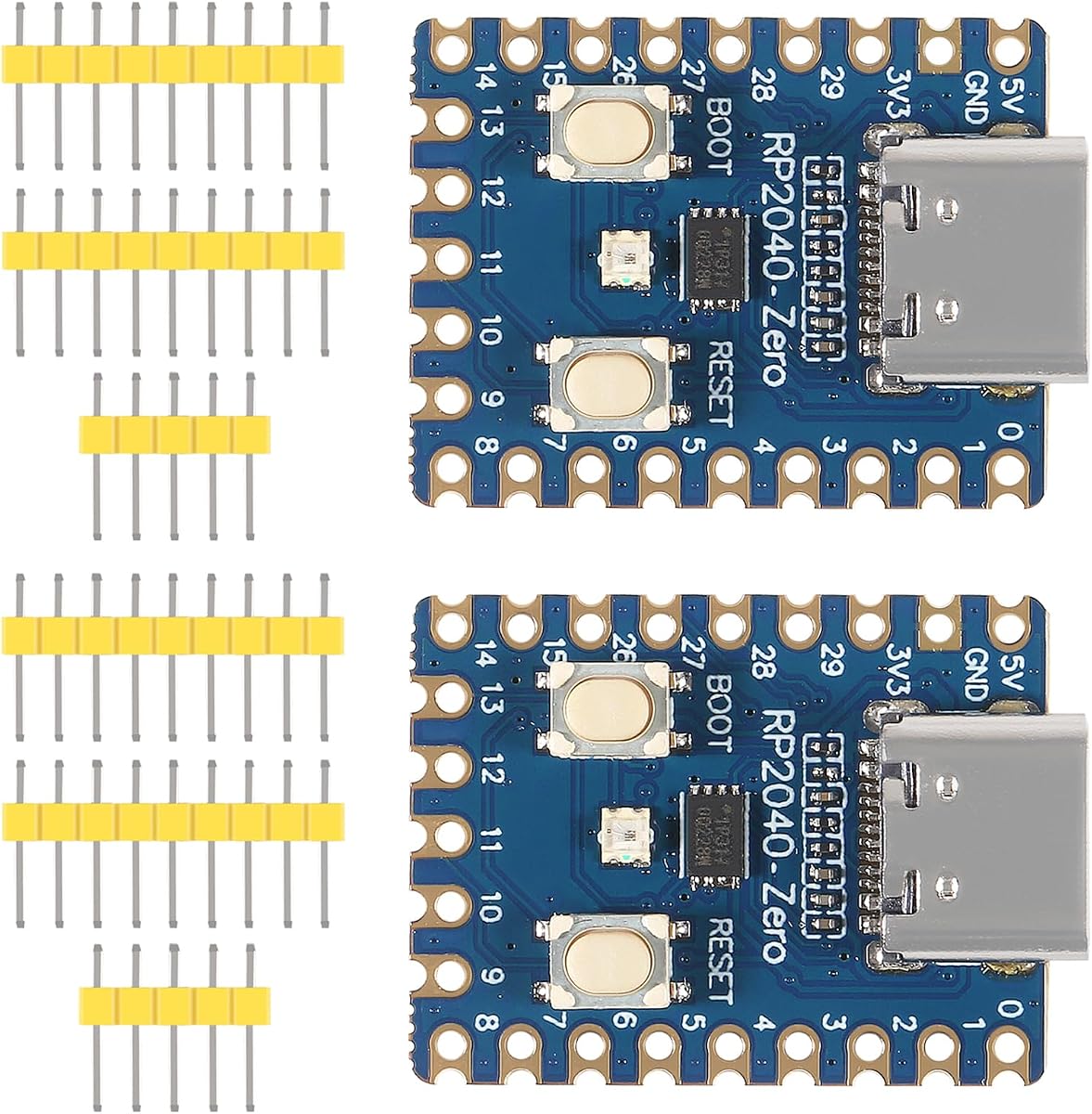 AITRIP 2 uds RP2040-Zero RP2040 microcontrolador PICO Placa de desarrollo Dual-core 264KB Cortex M0 + procesador 2MB Flash Micro controlador
