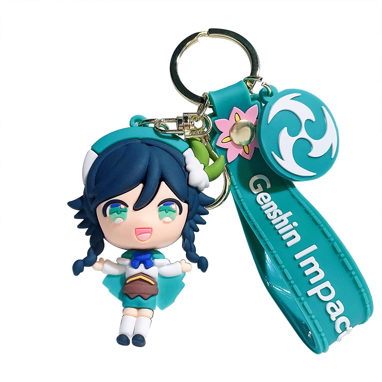 feimeng jewelryGame 3D Figure Keychain, Cute Silicone Wristlet Key Chain Backpack Bag Accessories Keys Holder for Fans