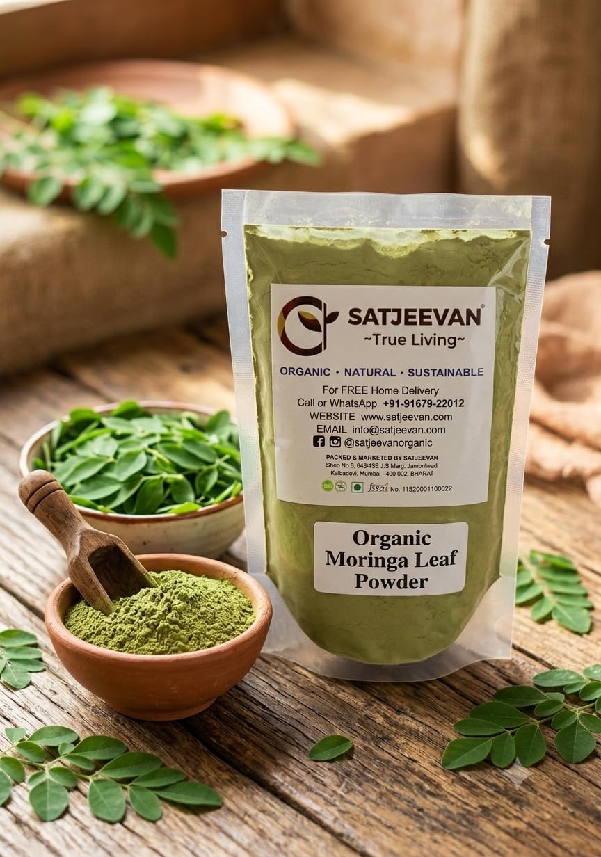 Satjeevan Organic Moringa Leaf Powder 100g | Nutrient-Dense Superfood with Vitamin C, B & K, Protein and Manganese | Naturally Grown, Chemical-Free | Vegan 3