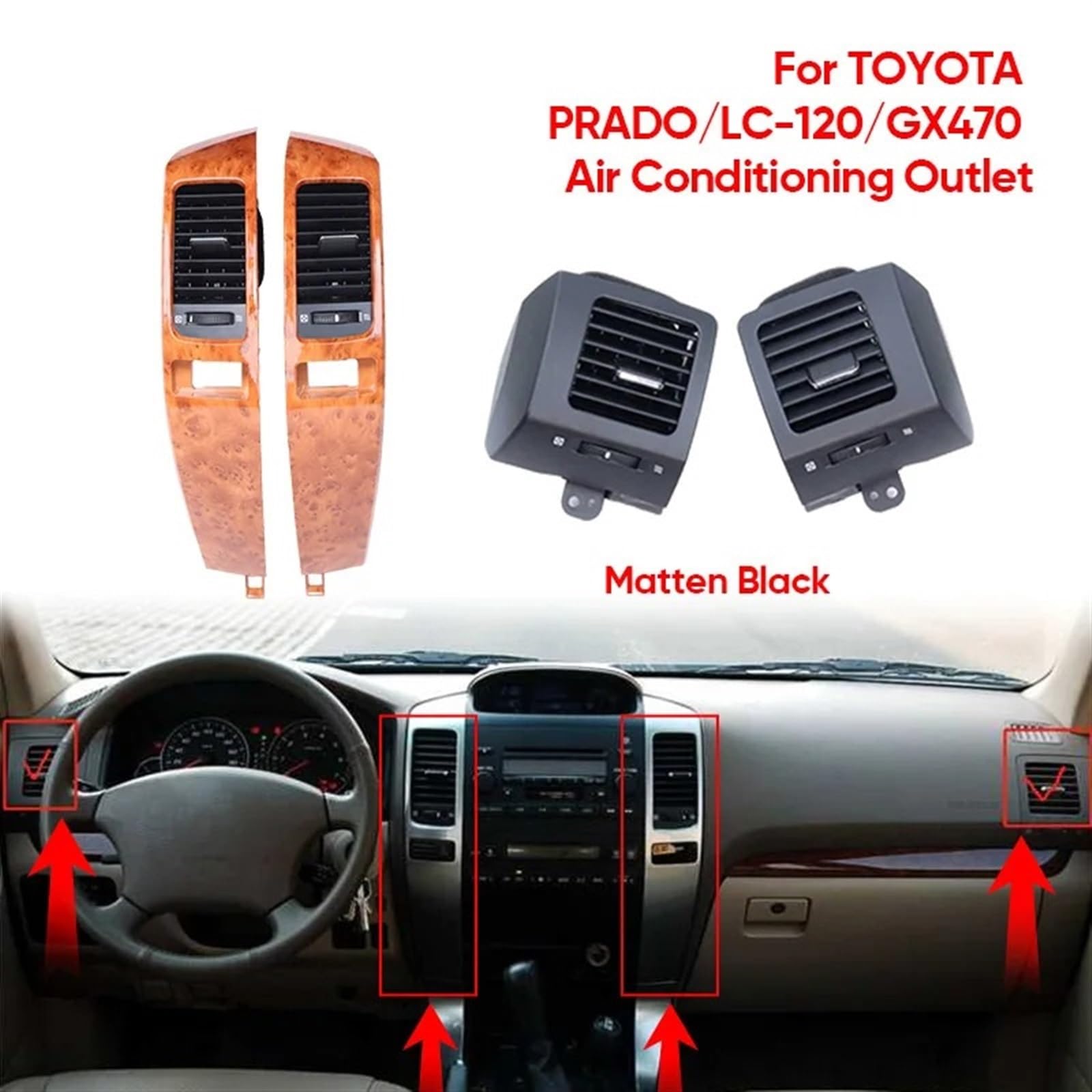 Amazon.com: ZYRIOUV Compatible with Toyota Prado LC-120 GX470 2003