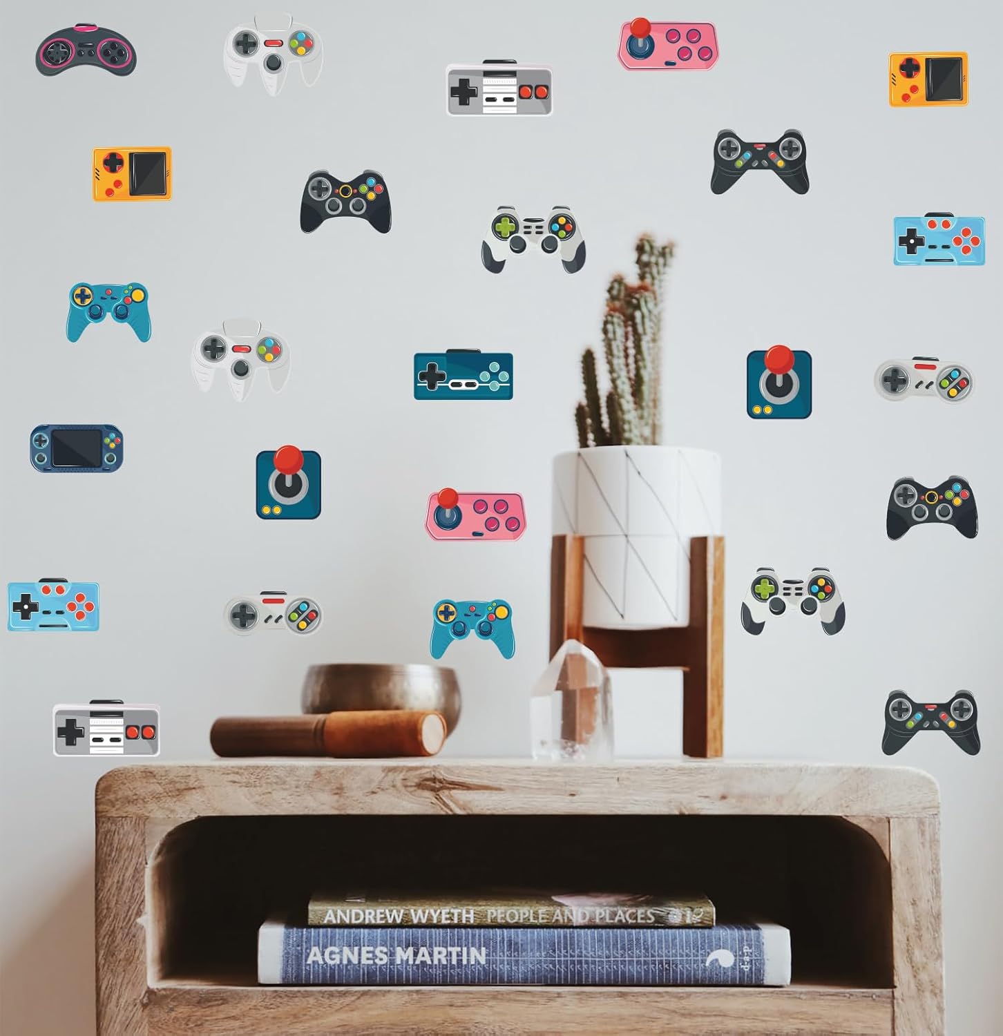 OLMIXA Watercolor Game Wall Decal, Video Gaming Wall Stickers for Gamer, Vinyl Controller Game Wall Art for Teenager Bedroom Boys Room Playroom Decor