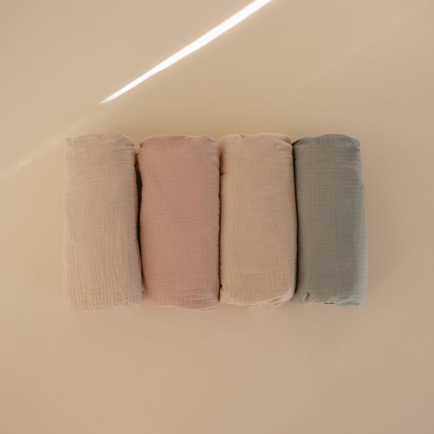 mushie Extra Soft Muslin Fitted Crib Sheet 2-Pack | 192 Thread Count | 28"x 52" (Blush/Fog)