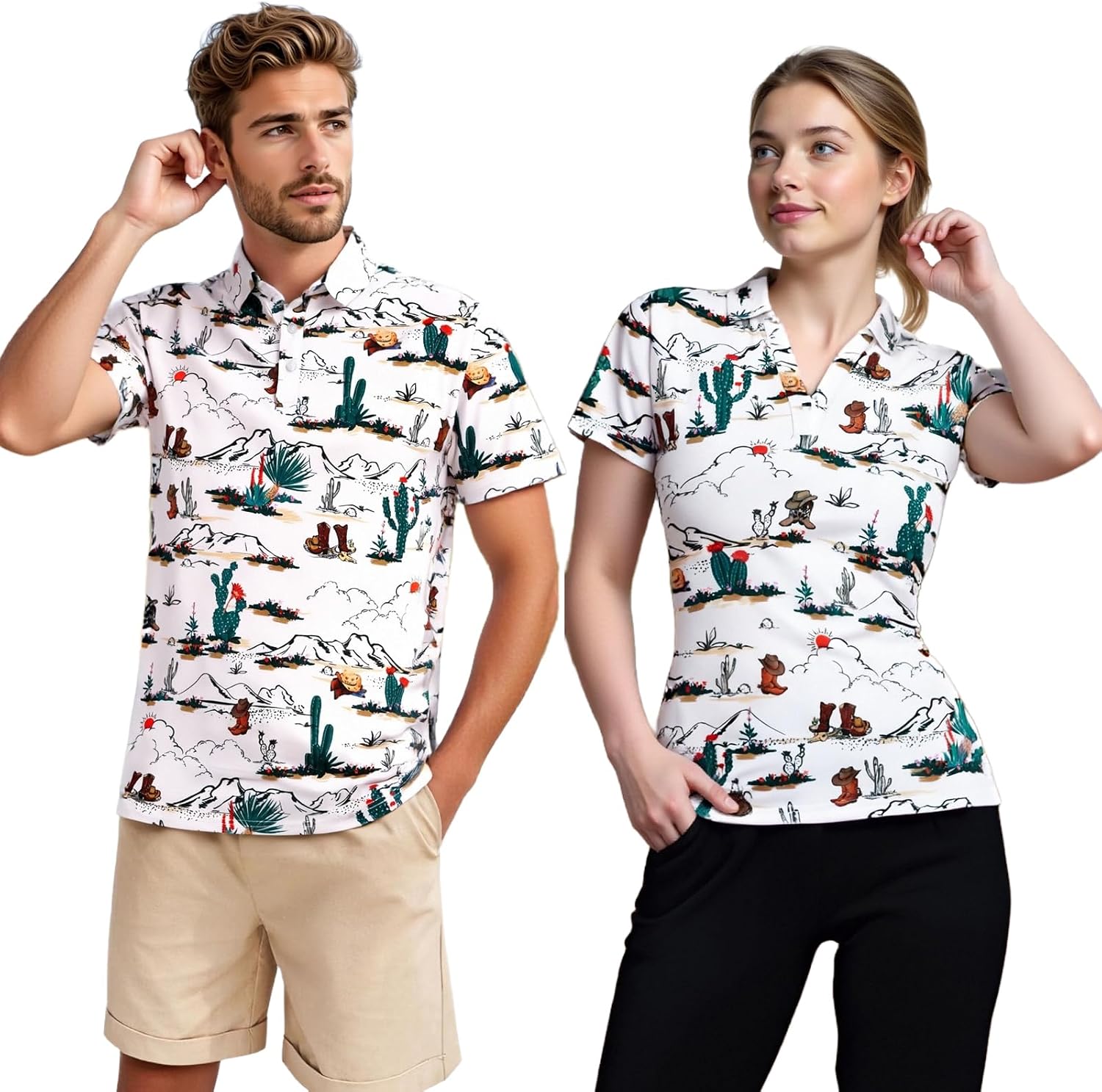 Matching Golf Shirts for Couples Funny Golf Polo Shirts for Men Women Crazy Fun Polo Shirts Couples Matching Outfits