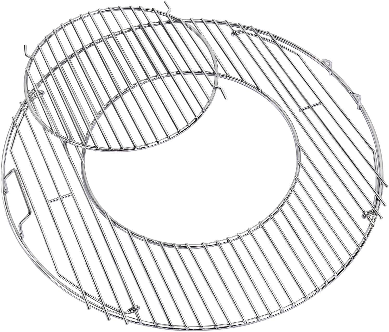 Leship Grill Grate for 22 Inch Weber Charcoal Grill Kettle Performer Master-Touch,Upgraded 8835 Gourmet BBQ System Hinged Cooking Grate,21.5 x 21.5 Inch