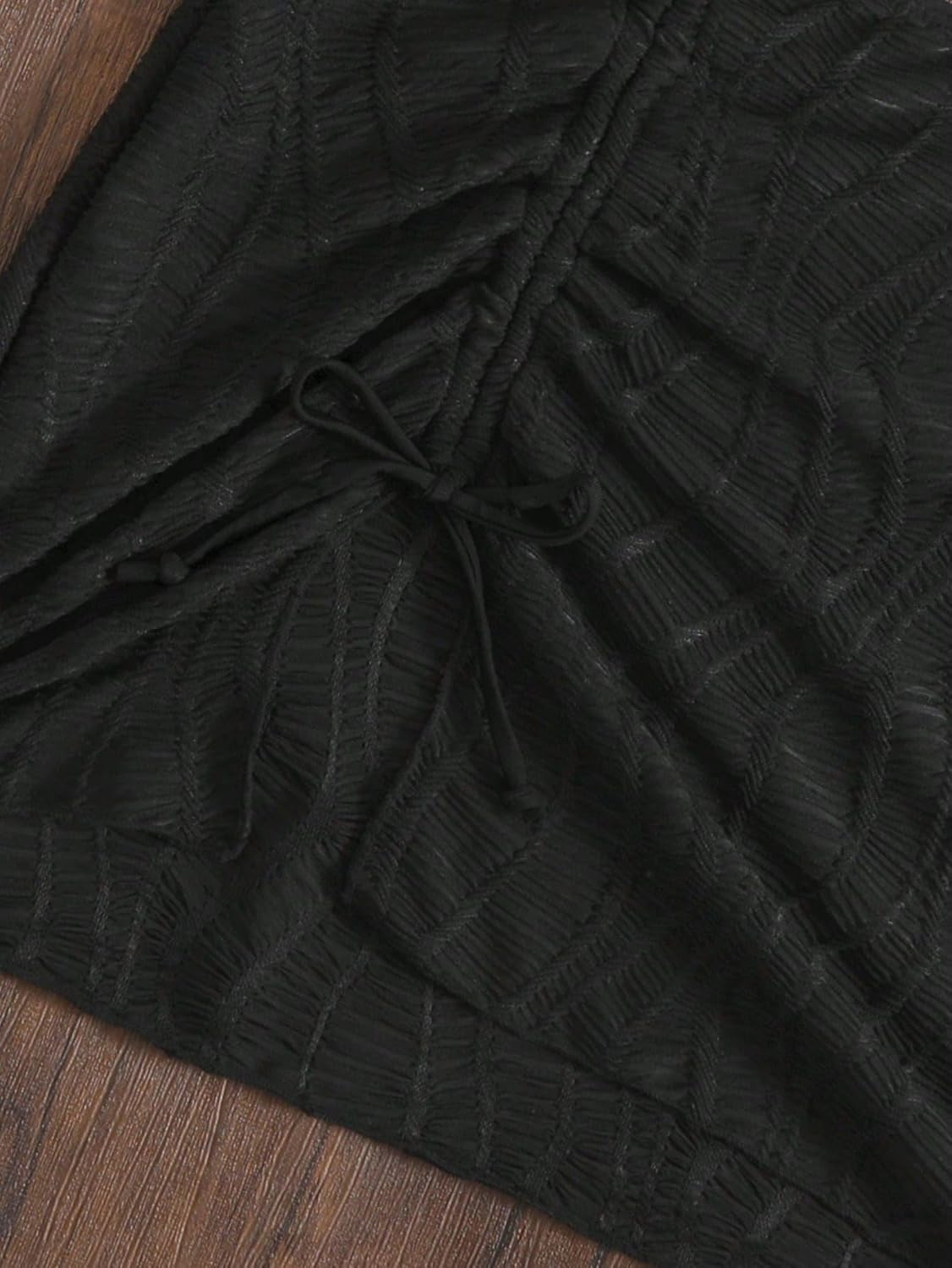 Womens Summer Beach Drawstring Front Cover Up Skirt cover ups for swimwear