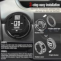 Vista 5 de Tybasthe Cubierta para Botón de Arranque con Pulsador, Protector de Botón de Arranque y Parada del Motor de Coche de Mecha Metálica, Adhesivos