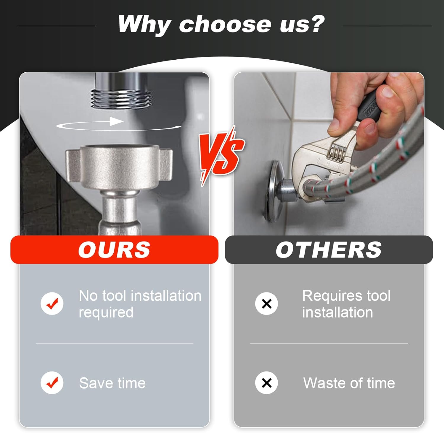 Toilet hose,16Inch 6PACK Toilet Water Supply Line,Braided Stainless Steel ⅞" Ballcock by ⅜ " Compression