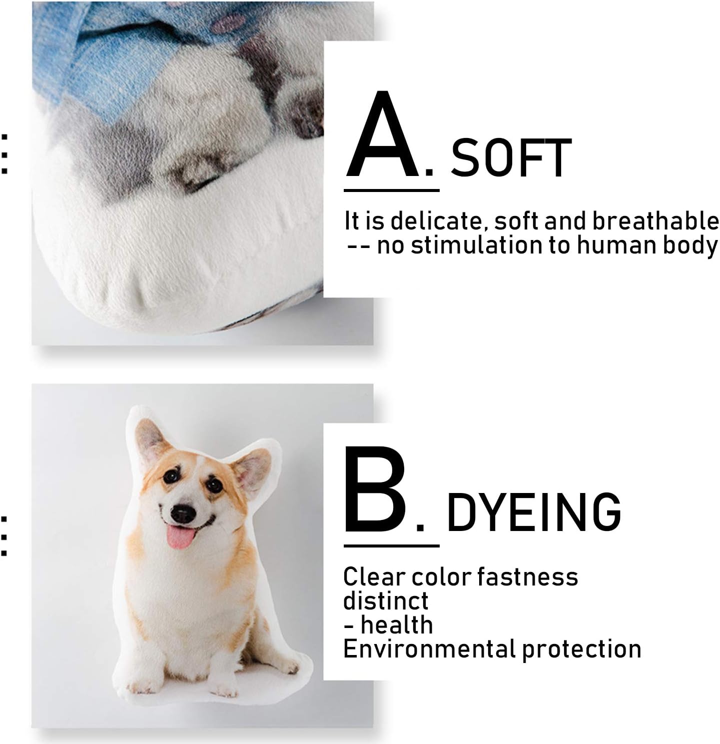 Customized Pillow - Duplex Printing Shape Photo Pillow with Pet, Idol, Face, and So On - Personalized Photo Gifts (16inches) : Home & Kitchen